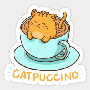 Catpuccino - For Cat and Cappuccino Lovers Sticker